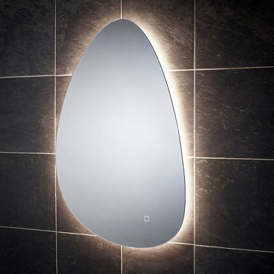Sensio Mistral Curved Wall-Mounted Bathroom Illuminated Contemporary Colour-Changing Mirror (H)80Cm (W)55Cm - image 1