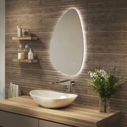 Sensio Mistral Curved Wall-Mounted Bathroom Illuminated Contemporary Colour-Changing Mirror (H)80Cm (W)55Cm - thumbnail 6