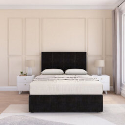 Sloomy Jasmine Black Plush 2Ft6 Memory Foam Bed Set With 2 Drawers, Mattress & Headboard- Small Single - thumbnail 3