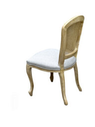 Aspect Furniture French Style Solid Wood Rattan Back Lillie Dining Chair,set Of 2-Grey Linen - thumbnail 6