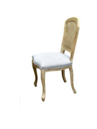 Aspect Furniture French Style Solid Wood Rattan Back Lillie Dining Chair,set Of 2-Grey Linen - thumbnail 5