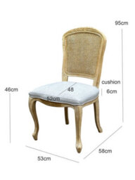 Aspect Furniture French Style Solid Wood Rattan Back Lillie Dining Chair,set Of 2-Grey Linen - thumbnail 7