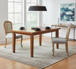 Aspect Furniture French Style Solid Wood Rattan Back Lillie Dining Chair,set Of 2-Grey Linen