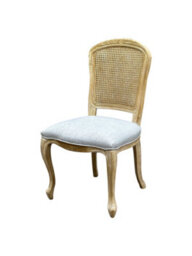 Aspect Furniture French Style Solid Wood Rattan Back Lillie Dining Chair,set Of 2-Grey Linen - thumbnail 4
