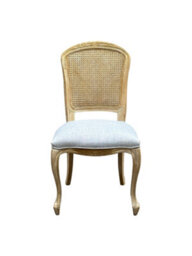 Aspect Furniture French Style Solid Wood Rattan Back Lillie Dining Chair,set Of 2-Grey Linen - thumbnail 3
