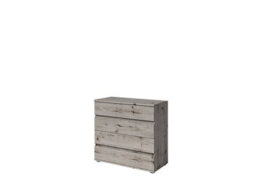 Arte Industrial Oak Wellington Chest Of Drawers 92Cm - Handle-Free, Modern Storage For Urban Living - thumbnail 1