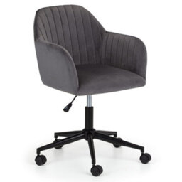 Oakham Executive Ardmore Velvet Swivel Office Chair In Grey And Black
