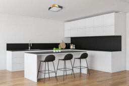 Luminosa Lighting Luminosa Santer Decorative Flush Ceiling Light Wood, Black 3000K Warm White - thumbnail 3