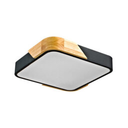 Luminosa Lighting Luminosa Santer Decorative Flush Ceiling Light Wood, Black 3000K Warm White