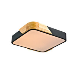 Luminosa Lighting Luminosa Santer Decorative Flush Ceiling Light Wood, Black 3000K Warm White - thumbnail 2