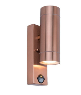 Lutec 5510809306 Rado Outdoor Up & Down Wall Light With Pir - Copper