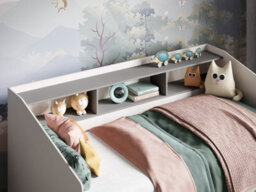 Flair Leni Day Bed With Shelves And Drawers - White/grey - thumbnail 5