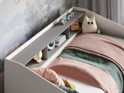 Flair Leni Day Bed With Shelves And Drawers - White/grey - thumbnail 4