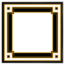 "Andrew Lee Art Deco Black & Gold (Picutre Frame) / 12X12"" / Brown"
