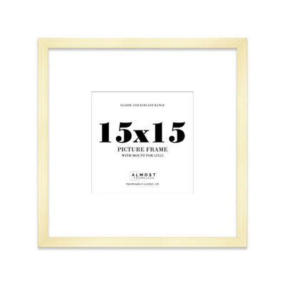 "15X15"" Gold Picture Frame - 15X15"" Square Frame With 12X12"" Mount For 15X15""/12X12"" Pictures Art Deco Style Room Decor, 1 Pack" - image 1