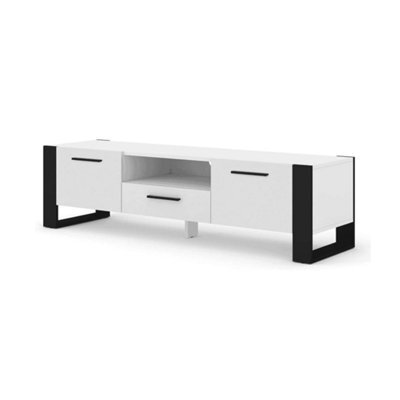 Arte Modern Nuka Tv Cabinet In White Matt W1600mm X H480mm X D430mm - image 1