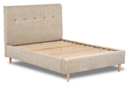 Divan Base Direct Starlight Shaped Headboard With Shallow Buttoning Bed Base Only 4Ft Small Double- Opera Natural - thumbnail 2