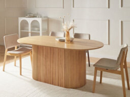 Beliani Dining Table Lunnin Light Oak 90 Cm 180 Cm - thumbnail 2