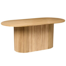 Beliani Dining Table Lunnin Light Oak 90 Cm 180 Cm - thumbnail 1