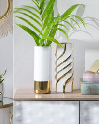 Beliani Flower Vase Gelida Stoneware 36 Cm White - thumbnail 2