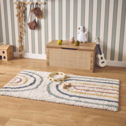 Sweeek - Children's Cream And Multicoloured Interior Rug With Rainbow Dakota 150X80X3 Cm - thumbnail 5