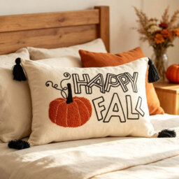 Amorly Happy Fall Pumpkin Lumbar Cushion Cover 30X50Cm, Black Tassel Retro Farmhouse Pillow Case Only No Insert For Fall Home Decor - thumbnail 7