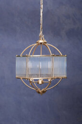 Orsina Modern Round Pendant Lamp, Crystal Glass Shade Hanging Light With Silver Finish, Globe Ceiling Fixture - thumbnail 2