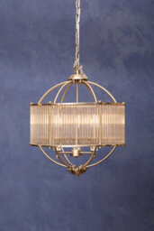 Orsina Modern Round Pendant Lamp, Crystal Glass Shade Hanging Light With Silver Finish, Globe Ceiling Fixture - thumbnail 3