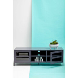 Orsina Classic Two Door Grey Metal Media Unit, Industrial Livingroom Media Unit, Versatile Shelving Media Unit - thumbnail 7