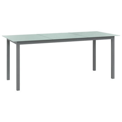 Berkfield Garden Table Light Grey 190X90X74 Cm Aluminium And Glass - image 1