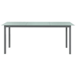 Berkfield Garden Table Light Grey 190X90X74 Cm Aluminium And Glass - thumbnail 2