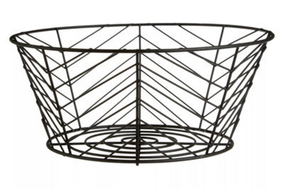 Orsina Black Powder Coated Fruit Basket, Modern Wire Design Bowl For Storing Fresh Fruit, Durable Metal With Matte - image 1