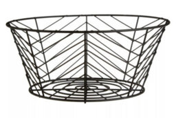 Orsina Black Powder Coated Fruit Basket, Modern Wire Design Bowl For Storing Fresh Fruit, Durable Metal With Matte - thumbnail 1