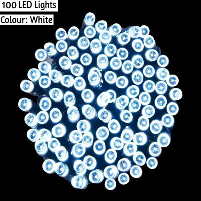Spot On Dealz 100 Led Outdoor Decorations Home Garden Indoor Xmas String Chaser Lighting Bulbs Tree Decoration Festive Decor White Colour G-0193 - image 1