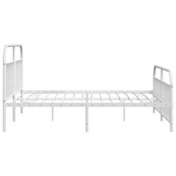 Berkfield Metal Bed Frame With Headboard And Footboard White 200X200 Cm - thumbnail 7