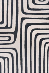 The Rugs Loft Navy And Ivory Curved Line Living Room Area Rug And Runners Soft Pile - thumbnail 2