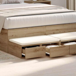 Berkfield Bed Drawers Artisan Oak 120X36,5X16,5 Cm Engineered Wood - thumbnail 4