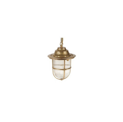 Lampfix Navigator 09130 Outdoor Ip54 1 Light Pendant Lantern In A Raw Brass Finish