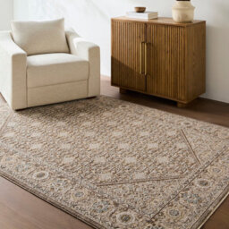 Livabliss Arda-Vintage Taupe Brown Grey Traditional Boho Fringe Living Dining Bedroom Rug 200 X 290 Cm Easy Care, Non Shedding - thumbnail 9