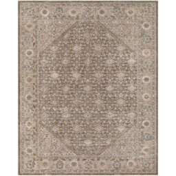 Livabliss Arda-Vintage Taupe Brown Grey Traditional Boho Fringe Living Dining Bedroom Rug 200 X 290 Cm Easy Care, Non Shedding - thumbnail 2