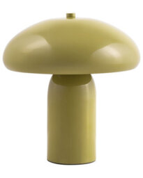 Beliani Olive Green Mushroom Dome Table Lamp With Iron Base, 22 Cm - Retro Mid-Century Bedside Lamp - thumbnail 2