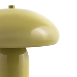 Beliani Olive Green Mushroom Dome Table Lamp With Iron Base, 22 Cm - Retro Mid-Century Bedside Lamp - thumbnail 4