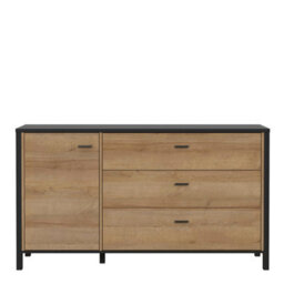 Furniture To Go High Rock Sideboard In Matt Black/riviera Oak - thumbnail 2