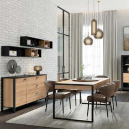 Furniture To Go High Rock Sideboard In Matt Black/riviera Oak - thumbnail 6