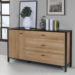 Furniture To Go High Rock Sideboard In Matt Black/riviera Oak - thumbnail 7