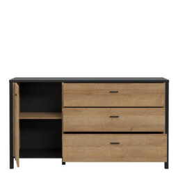 Furniture To Go High Rock Sideboard In Matt Black/riviera Oak - thumbnail 4