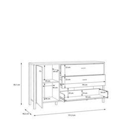 Furniture To Go High Rock Sideboard In Matt Black/riviera Oak - thumbnail 9