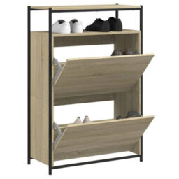 Berkfield Shoe Cabinet Sonoma Oak 75X34X112 Cm Engineered Wood - thumbnail 1