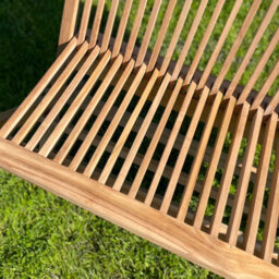 Folding Garden Bench With Arms Wooden - Solid Teak Wood - 2 Seater Garden Bench - 100Cm - thumbnail 4