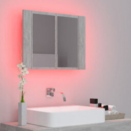 Berkfield Led Bathroom Mirror Cabinet Concrete Grey 60X12X45 Cm - thumbnail 4